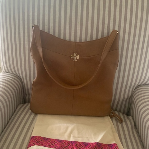 Tory Burch Pebbled Leather Hobo Shoulder Bag Purse - Picture 12 of 13